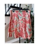 Persaman New York A-Line Skirt Women&#39;s 6 Pink Floral Lined Pleated Side Zip - $48.74 CAD