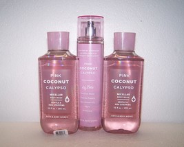 Bath &amp; Body Works Pink Coconut Calypso 3 Piece Set - Shower Gel &amp; Mist - £29.31 GBP