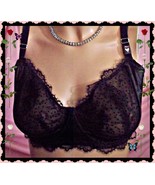 38D  NOIR BLACK VELVET Dot Lace WICKED UPLIFT PushUp wo pad Victorias Se... - $42.99