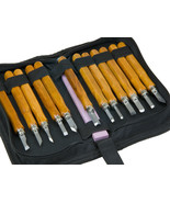 12pc Set Carbon Steel Cutting Blades Wood Carving Tools Storage Case - £19.04 GBP