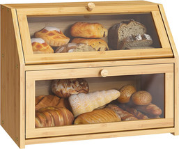 Bread Storage Farmhouse Bread Box for Kitchen Countertop Bread Container  - £60.40 GBP