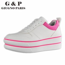 Leather Insole Women Shoes Spring Sneakers Comfortable  Design High Platform Fas - £41.19 GBP