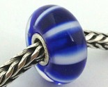 Trollbeads Blue Stripe Murano Glass Charm, 61360 New - $18.99