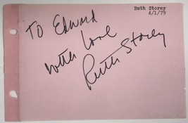 Ruth Storey (d. 1997) Signed Autographed 4x6 Signature Page - £15.92 GBP
