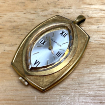 Vintage Glamour Lady Gold Tone Swiss Hand-Wind Mechanical Pendant Pocket Watch - £25.25 GBP