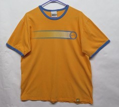 Nike Sz XL Ringer Tee Swoosh Logo Blue Orange Yellow VTG USA Cotton - £22.16 GBP