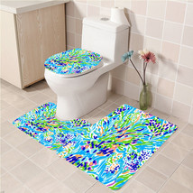 3Pcs/set Lilly Pulitzer 10 Bathroom Toliet Mat Set Anti Slip Bath Floor ... - $33.29+