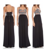 T-BAGS Los Angeles Size M Aztec Boho Printed Maxi Dress, Spaghetti Strap... - $53.22