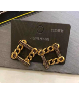 NYU NYU Gold and Black Diamond Earrings  **Made in Korea New - $13.02 CAD