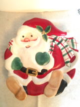 Fitz &amp; Floyd Plaid Santa Christmas 8&quot; Cookie Plate/Wall Hanging - $12.99