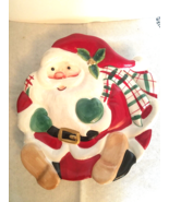 Fitz &amp; Floyd Plaid Santa Christmas 8&quot; Cookie Plate/Wall Hanging - £10.34 GBP