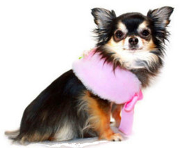 NWT Hip Doggie Luxe Faux Fur Dog Cape XLarge Embellished Rhinestones Flower NIP - £8.72 GBP