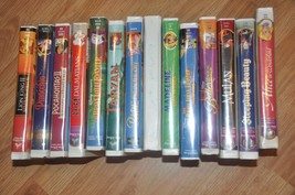 A Set of 14 Vintage Collectible Disney Masterpiece VHS Tapes In Clam Shell Kids - £19.98 GBP