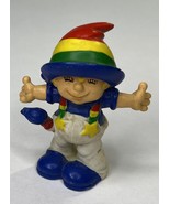 Vintage PVC Rainbow Kids Figure 1980&#39;s With Paintbrush - $3.89