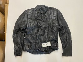 Vintage Motorcycle Black Leather Jacket Armpit/armpit 17&quot; (mc430) - £43.99 GBP