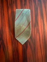 Nwot Fendi Green 100% Silk Red Stripe Tie - £61.79 GBP
