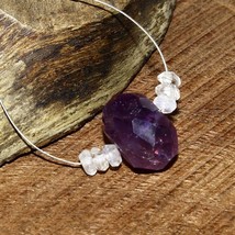 Amethyst Faceted Rondelle Rainbow Moonstone Beads Natural Loose Gemstone Jewelry - £2.45 GBP