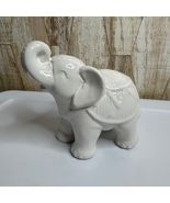 Vintage White Ceramic Elephant Figurine Decor Sculpture - $15.00