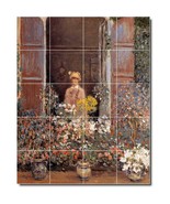 Claude Monet Garden Painting Ceramic Tile Mural BTZ06100 - $273.54 CAD+