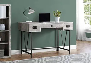 Laptop Table With Drawers-Industrial Style-Metal Legs Computer Desk Home... - $548.99