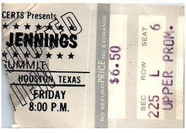 Vintage Waylon Jennings Ticket Stub August 12 1977 The Summit Houston Texas - £42.76 GBP
