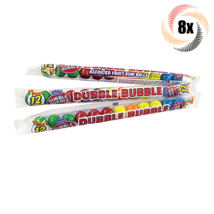 8x Tubes Dubble Bubble Assorted Fruit Flavor Gum Balls Candy | 12 Per Tube - £14.28 GBP
