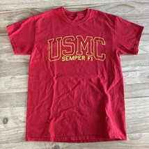 United States Marines Red T Shirt Men *SMALL *see Measurements USMC Vintage - £25.54 GBP