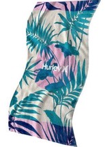 Hurley logo green pink floral cotton Beach Pool Towel 32 x 64 New - £19.69 GBP