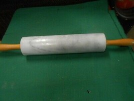 Great MARBLE ROLLING PIN with Wood Handles..17&quot; - $17.41