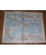 1957 VINTAGE MAP OF WEST INDIES ANTILLES CARIBBEAN PUERTO RICO SCALE 1:5... - $30.50