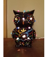 Gargoylery Studio MCM Retro Owl Lamp, Dia De Los Muertos Style, Signed 2022 - $1,061.12 MXN