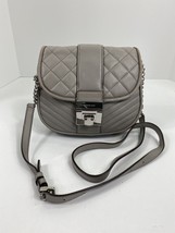 Michael Kors Elisa Crossbody Bag Quilted Gray Leather Flap  B3B - $29.69