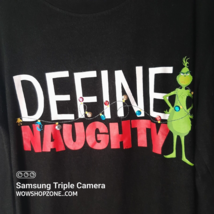 Grinch Define Naughty Christmas Black Shirt Athleisure Casual Lounge Sof... - £19.49 GBP