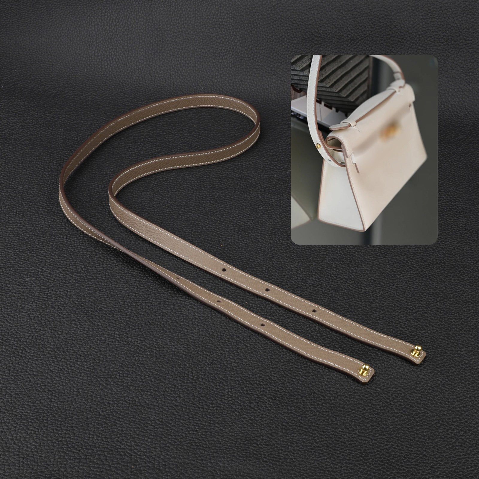 15mm Wide Epsom leather shoulder bag strap for Kelly pochette,The shoulder strap