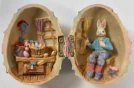 Vintage Multi Colored Peter Rabbit Resin Hinged Easter Egg Diorama - £15.77 GBP