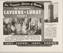 1948 Print Ad The Beautiful Caverns of Luray Near Skyline Drive  - £8.54 GBP