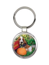 Basset Dog : Gift Keychain Pet Animal Pumpkin Harvest Autumn Fall Funny Cute Hou - £6.31 GBP