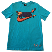Nike T Shirt Men Small Space Jam Basketball Retro Graphics Teal City Exp... - $18.60
