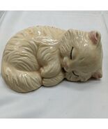 6&quot; Vintage Cute Adorable Sleeping Ceramic Kitten Cat With Felt On Bottom - €7,48 EUR