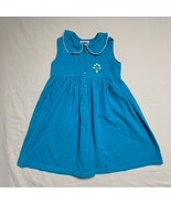 Turquoise Blue Fit &amp; Flare Polo Dress Girl’s Sun Dress Lightweight Preppy - £15.56 GBP