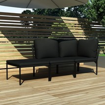  Garden Lounge Set Black and Anthracite - $6,905.70 MXN
