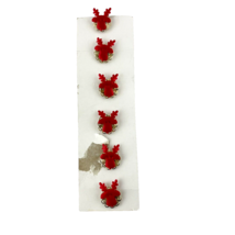 Button Covers Christmas Red Moose Head on Gold Tone Filigree Slip On - £15.44 GBP