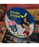 Vintage 1944 Dairy Queen Soft Serve Ice Cream Porcelain Gas &amp; Oil Pump Sign - £99.60 GBP