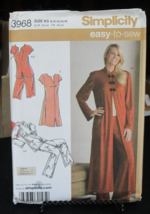 Simplicity 3968 Misses Robe, Nightgown &amp; Pajamas Pattern - Size 8/10/12/... - £9.32 GBP