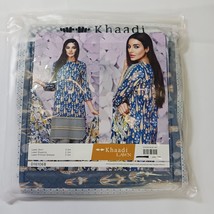 D16106B Pakistani/Indian Women&#39;s Blue Multicolor Khaadi Lawn Suit Set (3... - $36.62