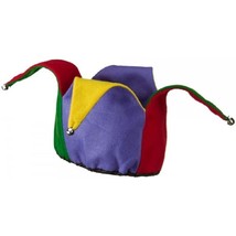 Jester Hat w/ Bells DFJ70 Multicolor Felt Costume Cosplay Carnival Mardi Gras - £17.36 GBP