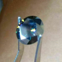 Loose Moissanite Pair Black Blue Round Brilliant Diamond Cut Best For Ea... - £31.83 GBP