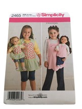 Simplicity Sewing Pattern 2465 Childs and 18&quot; Doll Aprons Partially Cut Complete - £3.13 GBP