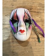 Ceramic Mardi Gras Mask Wall Decor with Glitter Sparkle New Orleans - $35.42 CAD