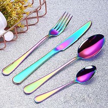 4pcs Set Cutlery Dinnerware 304 Stainless Steel Flatware Set Tableware Dinner Sp - £13.44 GBP